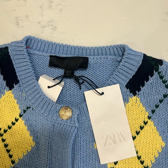 ZARA LIGHT BLUE KNIT SWEATER SIZE LARGE - Picture 10 of 13